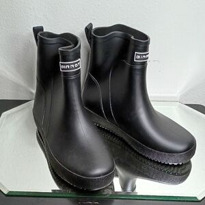 Birrot Unisex Black Ankle Rain Boots